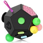 VCOSTORE Fidget Cube With 12 Sides - Original Figet Cube Adult Infinity Fidget Cube Toy Anti Stress Cube Toy For all Ages with ADHD, ADD, ASD, ADHD