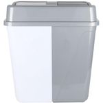 Jolie Max Double Rubbish Waste Separation Bin Recycling. Dual Compartment 100L (2 x 50 L) (Grey-White)