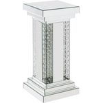 Acme Furniture Acme Nysa Pedestal, Mirrored & Faux Crystals Inlay Table, Silver