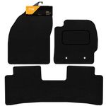 FSW - Tailored Mats - Fits TOYOTA Prius 3RD GEN 2012-2015 TAXI VERSION 1 PIECE REAR - Black Carpet - Non Slip Car Floor Mat, Fitted With Clips & Granulated Backing - 3 Pc Floor Mat Only