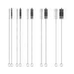 10pcs Nylon Bottle Brush, 11.5 Inch Long Straw Brushes Nylon Tube Brush Set with 5 Sizes Bottle Cleaner Brushes for Cleaning Pipe Straw Wine Bottle Sink (Black, White)