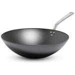 Made in Cookware - 13" Seasoned Carbon Steel Wok - Professional Cookware - Crafted in Sweden - Induction Compatible
