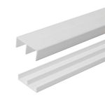 4 Ft. Long White Plastic Sliding Door Track Set for 3/4" Thick Panels (Pack of 1) by Outwater Plastics