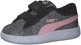 PUMA Smash v2 Glitz Glam V Inf Sneaker, Black-Almond Blossom, 8 UK