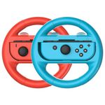 ZORBES® 2pcs Racing Game Steering Wheels Attachment for Switch OLED & OLED Joy-Cons, ABS Racing Wheel for Mario Kart 8 Deluxe, Joycon Wheel Attachment, 135mm Diameter, No Joy-Con