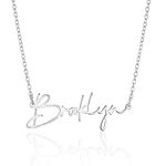 ZNA Jewels Personalised Name Pendant Necklace | Available in Silver, Gold or Rose Gold | Choose from 6 Unique Fonts | The Perfect Handmade Gift (925 Sterling Silver)