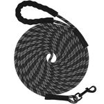 Taglory Training Lead for Dogs 20 m, Reflective Long Dog Rope Lead with Soft Padded Handle for Small Medium Large Dogs, Black