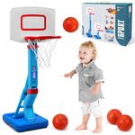 Jugana Toddler Basketball Hoop Indoor/Outdoor Kids Mini Poolside Basketball Goal with 4 Balls Adjustable Height Basketball Game for Toddler Kids, Christmas Birthday Toys for Boys Girls Age 3 4 5 6 7 8