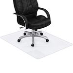 Rectangular Chair Mat for Carpet Protection, Clear Transparent PVC Floor Carpet Protector, Thick Large T Shape Anti Slip Floor Cover with Skid Resistant Studded Bottom for Home Office Use