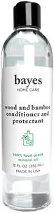 Bayes High-Performance Food Grade Mineral Oil Wood & Bamboo Conditioner and Protectant - Cleans, Conditions and Protects Wood, Bamboo, and Teak Cutting Boards and Utensils - 12 oz