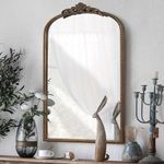 Micasso Traditional Arch Mirror, 31"x 19" Bronze Decorative Mirror with Metal Frame, Wall Mounted Mirror for Bathroom Bedroom Living Room Entryway, Home Wall Decor