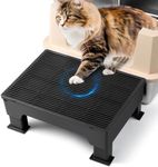 Bartuke Adjustable Cat Litter Box Step Ramp, Elevated Cat Step Stair for Litter Box with Base, Filter Function, Non-Slip, Easy-to-Clean Pet Toilet Ramp Pedal for Kittens, Old Cats (Black)