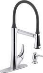 KOHLER Arise Articulating Pull-Down Kitchen Faucet with Sweep Spray in Chrome