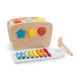 Amazon Basics Pounding and Hammering Toy Bench with Xylophone and Shape Sorter for Toddlers, Children Age 18+ Months, Multicolor