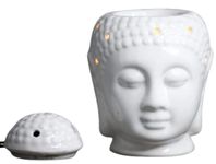 RTWARE Ceramic Electric Aroma Diffuser | Aroma Oil Burner Lamp, Buddha, 5.5 inch (White) for Home Decor and Fragrance