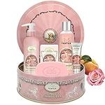 Gift Set 1 Body Moisturizer (200ml) + 1 Body Wash (250ml) + 1 Hand Cream (25ml) + 1 Soap (100g) ROSE Women - Rose, Peach and Patchouli. Un Air d’Antan Exclusive Sweet Glamourous Perfume – Perfect Moisturising and Revitalising Benefits Combination, Paraben-Free Formula - Nice Gifts Ideas for Birthday, Her…