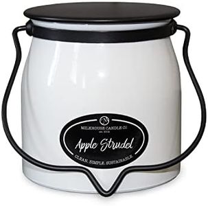 Milkhouse Candle Creamery Butter Jar Candle, Apple Strudel, 16-Ounce