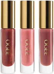 Ogee Glimmer Lip Gloss Trio - Limited Edition Holiday Makeup Gift Set - Includes Anemone, Poppy & Freesia - Certified Organic Lip Gloss for Women