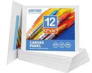 FIXSMITH Painting Canvas Panels - 12x16 inch Professional Quality Canvas Painter Paper Boards,Super Value 12 Pack Canvases,100% Cotton,Back to School,Primed,Acid Free,Suitable for Professionals,Artists,Beginners,Hobby Painters,Students & Kids