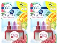 Febreze Ambi Pur 3Volution Air Freshener Plug-in Diffuser Refills, Pack of Two, 2 x 20 ml, Fruity Tropics Scent