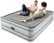 Bestway King Queen Double Single Size Air Bed | Airbed with Built-in Electric Pump, Fast Inflation, Wave Beam Support Mattress with Storage Bag, Grey