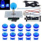 SJ@JX Arcade Game LED DIY Kit Mechanical Keyboard Switch Arcade LED Button Joystick Controller Zero Delay USB Encoder for PC MAME Retropie Jamma