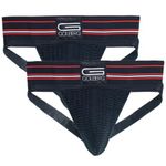 GOLBERG G Men’s Athletic Supporters (2 Pack, Black, Medium) - Jock Strap Underwear - Extra Strength Elastic