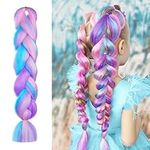 Xumann Hair Extensions for Braiding, Mermaid Fake Braids Hair, Plait Coloured Synthetic Wig 1pc 4 Tone