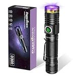 DARKDAWN UV 395nm Blacklight Flashlight USB Rechargeable, Woods Lamp Ultraviolet Light LED Powerful Portable Mini Detector for Pet Urine Dry Stains, Scorpions, Uranium Glass, Resin Curing, Fluorescent