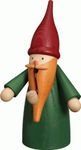 Seiffener Volkskunst German incense smoker gnome green, height 16 cm / 6 inch, original Erzgebirge by