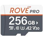 ROVE PRO Micro SD Card microSDXC 256GB Memory Card with Full-Size SD Adapter 100MB/s Read Speed, C10, U3, V30, 4K, A2 for Dash Cam, Android Smart Phones, Tablets, Games