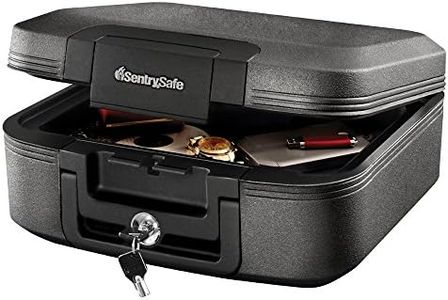 SentrySafe Fireproof and Waterproof Safe Box with Key Lock, Fire and Water Chest Safe for Valuables, 0.28 Cubic Feet, 6.6 x 15.4 x 14.3 Inches, CHW20221