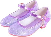 ALPHELIGANCE Girls Flats Sparkle Party Mary Jane Princess Dress Shoes Purple Size: 13 Little Kid