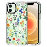 MOSNOVO Case for iPhone 12 & 12 Pro - Clear Slim Shockproof TPU+PC, [ 6.6 ft Drop Protection/Anti Peel Off ] - Botanical Floral