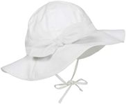 Durio Baby Girl Sun Hat Baby Girl Gifts Cute Bowknot Summer Baby Girl Hat Toddler Girl Hat UPF 50+ Toddler Girl Boy Sun Hat Ivory White Bowknot 18.9"(48cm)/6-12 Months