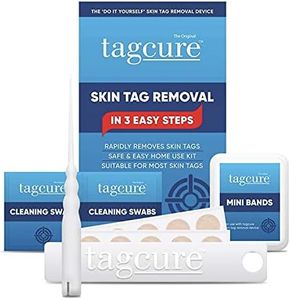 Tagcure Skin Tag Removal Kit For Easy Skin Tag Removal - Includes x10 Tag Bands x10 Cleaning Swabs & x10 Plasters To Cover Tag Area