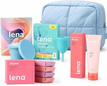 Lena First Period Kit for Girls 9-12 - Includes Cute Period Pouch for School, Wipes, Menstrual Cup, Feminine Wash, Period Cup Sanitizer - Tweens and Teens Starter Bundle, Beginner-Friendly