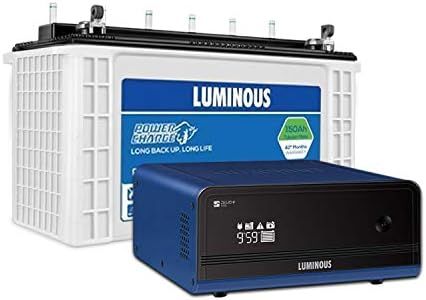 Luminous Zelio+ 1100 Pure Sine Wave Inverter with Power Charge 18042TJ 150 Ah Tall Tubular Plate Inverter Battery for Home, Office & Shops (Blue & White)