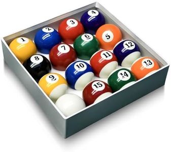 HMQQ Billiard Balls Set 2-1/4" Regulation Size Pool Table Balls for Replacement (16 Resin Balls)