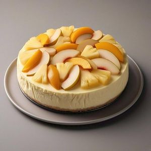 Andy Anand Delicious Freshly Baked Tropical Fruit Cheesecake, Glazed with Pineapple, Pears & Peach, Birthday, Valentine, Christmas, Mothers Fathers Day, Gourmet Food (2 lbs)
