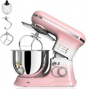 INALSA Stand Mixer 1200W|Pure Copper Motor|5.4 L SS Bowl With Splash Guard|Accessories Included|Dishwasher Safe|Baking,Cake Mixer,Kneading-Kratos(Dual Pink)
