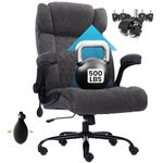 500lbs Big and Tall Office Chair Adjustable Lumbar Support for Back Pain, Extra Wide Seat Executive Office Chair Thick Armrest Pad, Heavy Duty Base Ergonomic Computer Desk Chair