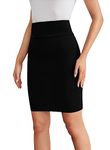 Sweet Hearts Mini Pencil Skirt for Women- Above Knee Silky Basic Bodycon Skirt Made in USA, Black, Small