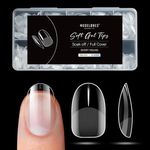 Modelones Short Oval Round Nail Tips - 500Pcs Pre-shaped Half Matte Full Cover False Nails Gel No Filed for Nail Extension Art DIY Salon, 10 Sizes