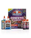 Elmer’s Confetti Slime Kit, Slime Supplies Include Metallic Glue, Clear Glue, Confetti Magical Liquid Slime Activator, 4 Count