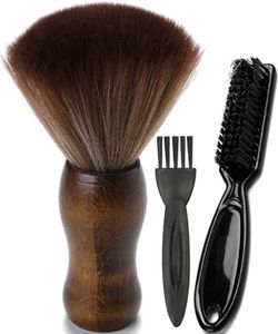 Barber Neck Duster Brush - Borogo Professional Barber Large Hair Cutting Cleaning Hairbrush Styling Tool (Neck brush+Black brush)