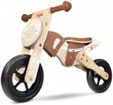 KRIDDO Kids Balance Bike for Toddlers 2-4 Years Old, Toddler Bike with Comfortable Leather Seat and 3 Adjustable Seat Heights, DIY Stickers, Gift for Boys and Girls, Wooden