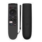 ETUZI Silicone Remote Cover for ONE Plus LED TV Remote | Remote Case for 1+ Y Series LED Smart TV 32 inches [32Y1] 43 inches [43Y1] with Netflix YouTube Function (Black)