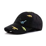 XIAOHAWANG Summer Baseball Cap for Boys Girls Adjustable Sports Cap Children with Dinosaur Embroidery Peaked Cap Children UV Protection 2-6 Years, (Black), 6-24 Monate