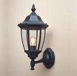 EBION Outdoor Wall Light, Anti-Corrosion Plastic Wall Lantern, Exterior Waterproof Wall Sconce for Porch, Garage, Patio, Corridor, Black (Bulb Not Include)